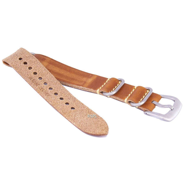 Brown Ratio Brand Leather Watch Strap 20mm