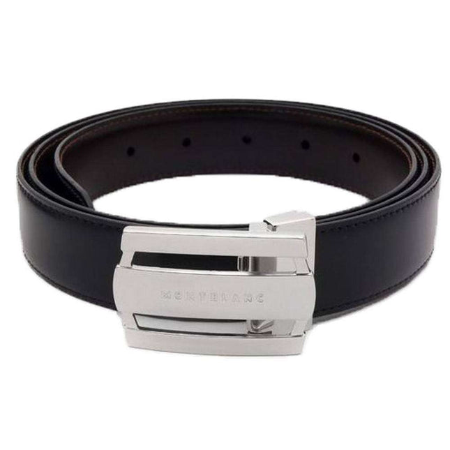 Montblanc 103431 Contemporary Line Rectangular Buckle Black/Brown Men's Reversible Leather Belt