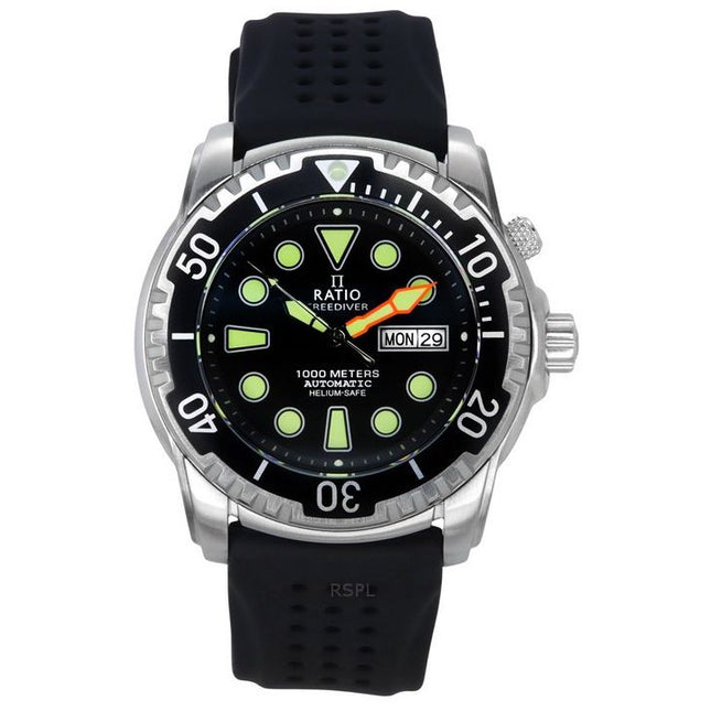 Ratio FreeDiver Version 02 Helium Safe 1000M Sapphire Automatic Black Dial 1068HA90-34VA-BLK-V02 Men's Watch