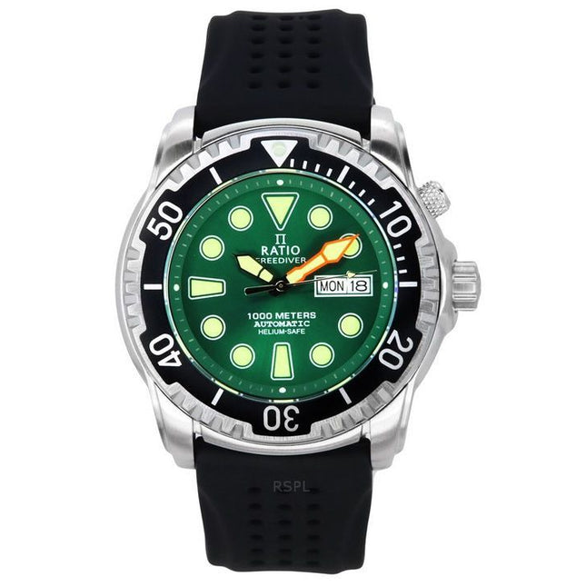 Ratio FreeDiver Version 02 Helium Safe 1000M Sapphire Automatic Green Dial 1068HA90-34VA-GRN-V02 Men's Watch
