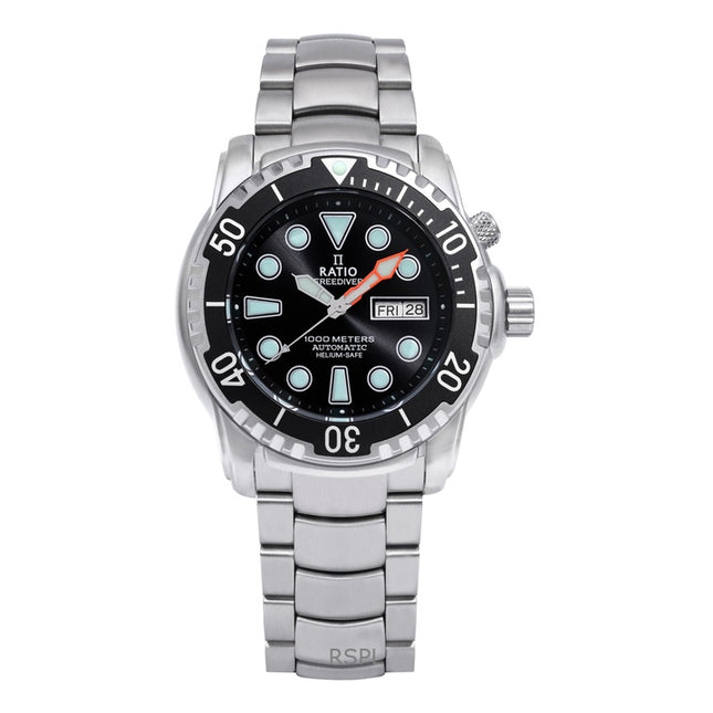 Ratio FreeDiver Helium-Safe 1000M Sapphire Automatic 1068HA96-34VA-BLK Men's Watch