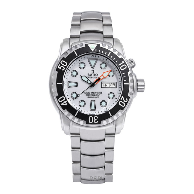Ratio FreeDiver Helium-Safe 1000M Sapphire Automatic 1068HA96-34VA-WHT Men's Watch