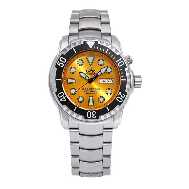 Ratio FreeDiver Helium-Safe 1000M Sapphire Automatic 1068HA96-34VA-YLW Men's Watch