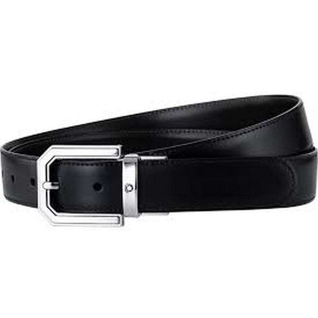 Montblanc 111092 Classic Line Rectangular Reversible Men's Black/Brown Leather Belt