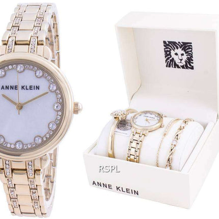 Anne Klein Swarovski Crystal Accented 3488GPST Quartz With Gift Set Women's Watch