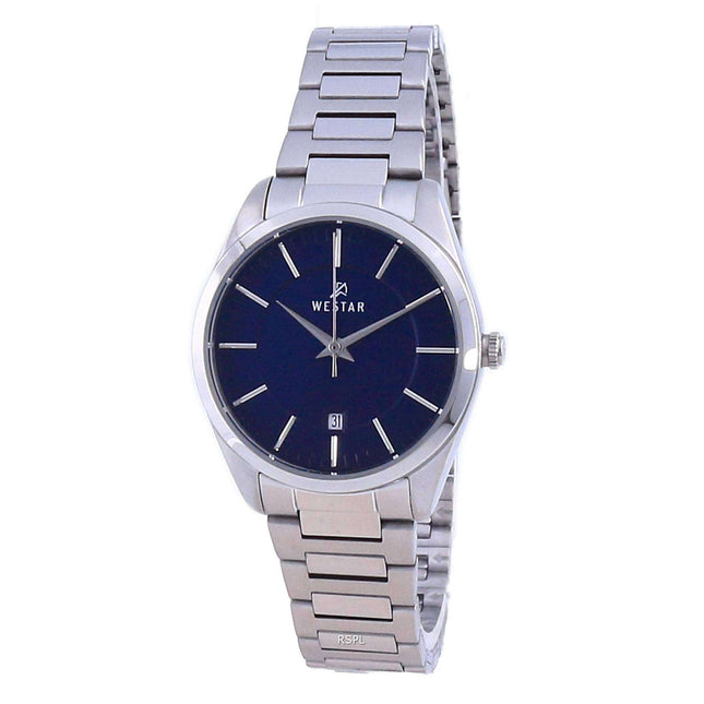 Westar Blue Dial Stainless Steel Quartz 40213 STN 104 Women's Watch