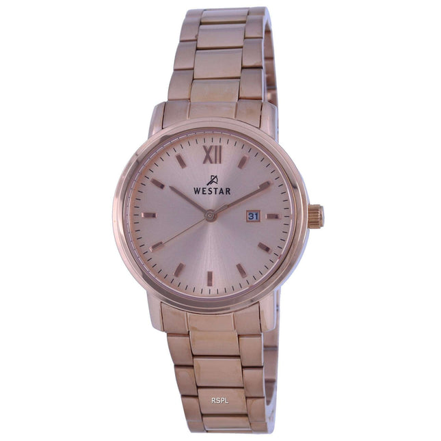 Westar Rose Gold Tone Stainless Steel Quartz 40245 PPN 609 Womens Watch
