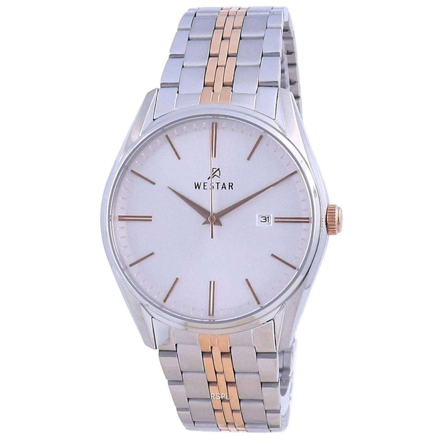 Westar Silver Dial Two Tone Stainless Steel Quartz 50210 SPN 607 Men's Watch