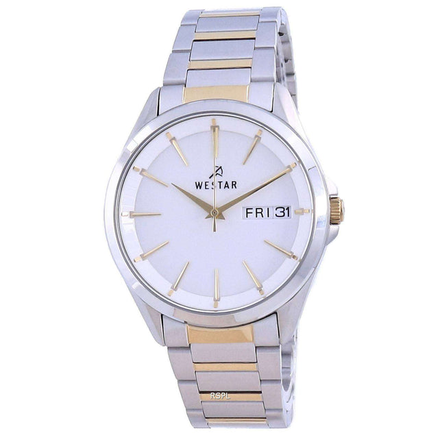 Westar White Dial Two Tone Stainless Steel Quartz 50212 CBN 101 Men's Watch