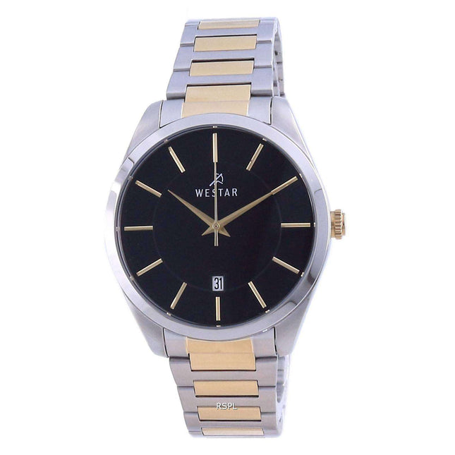 Westar Black Dial Two Tone Stainless Steel Quartz 50213 CBN 103 Men's Watch