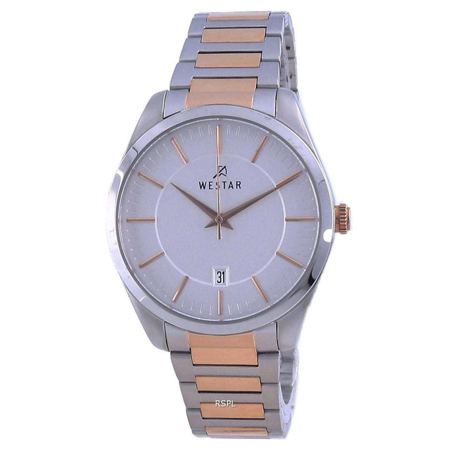 Westar Silver Dial Two Tone Stainless Steel Quartz 50213 SPN 607 Men's Watch