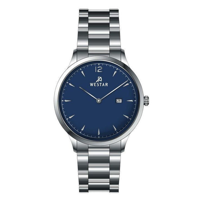 Westar Profile Stainless Steel Blue Dial Quartz 50218STN104 Mens Watch