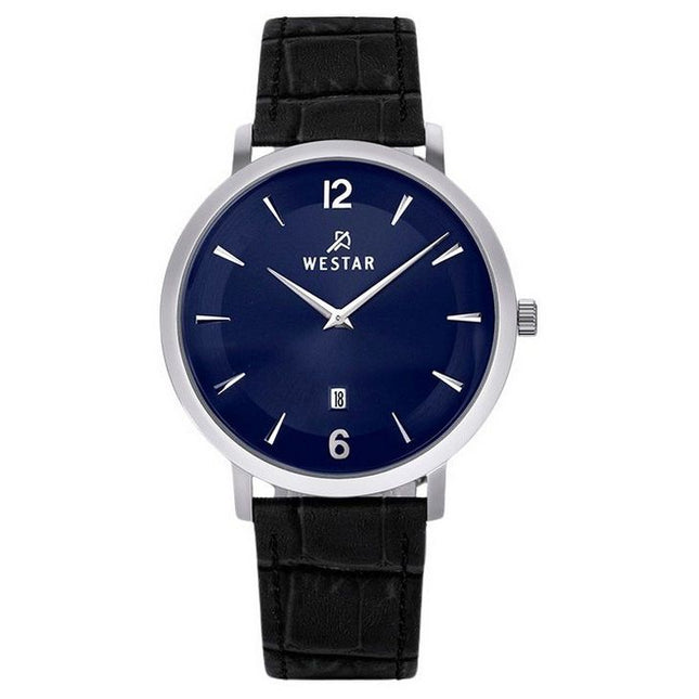 Westar Profile Leather Strap Blue Dial Quartz 50219STN104 Mens Watch