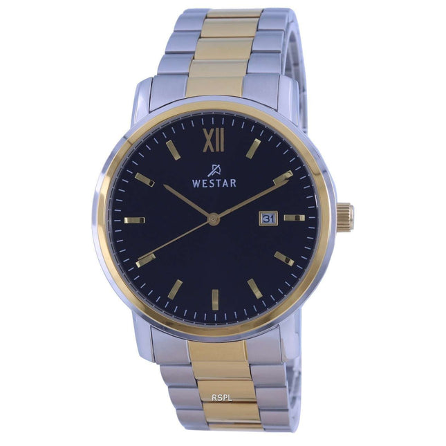 Westar Black Two Tone Stainless Steel Quartz 50245 CBN 103 Mens Watch