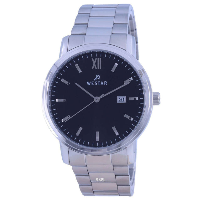 Westar Black Dial Stainless Steel Quartz 50245 STN 103 Mens Watch