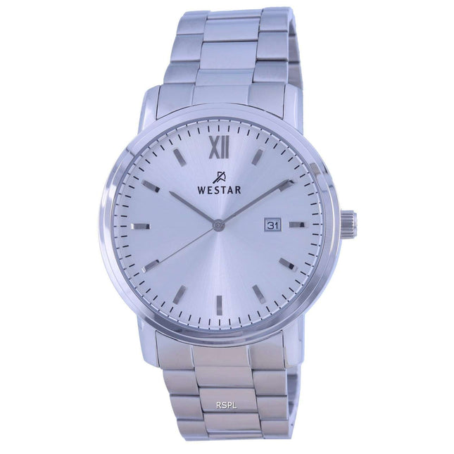 Westar Blue Dial Leather Strap Quartz 50244 STN 104 Mens Watch