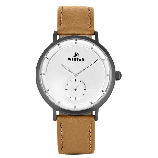 Westar Profile Leather Strap Silver Dial Quartz 50246GGN187 Mens Watch