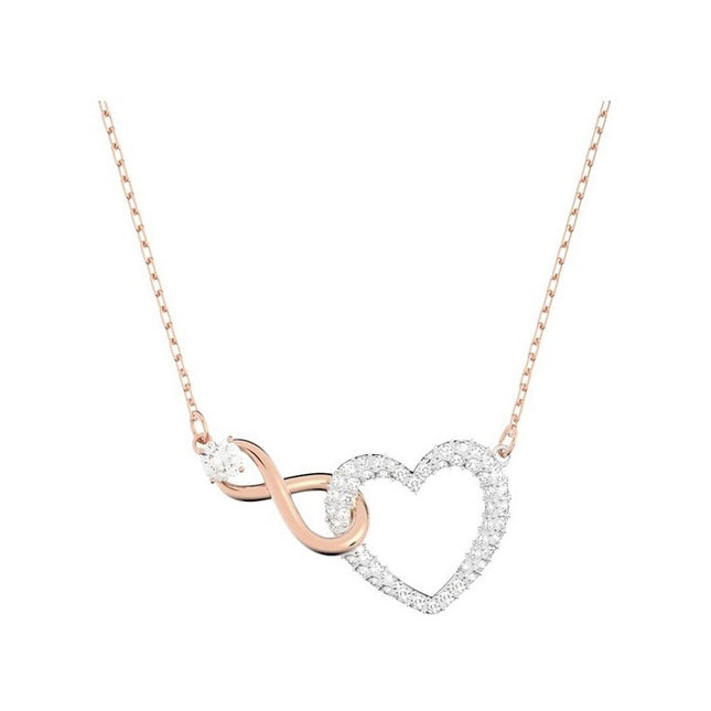 Swarovski Hyperbola Infinity And Heart Mixed Metal Finish Necklace 5518865 For Women