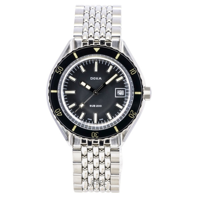 Doxa SUB 200 Sharkhunter Stainless Steel Black Dial Automatic Diver's 799.10.101.10 200M Men's Watch