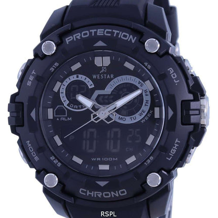Westar Analog Digital Black Dial Quartz 85009 PTN 001 100M Mens Watch