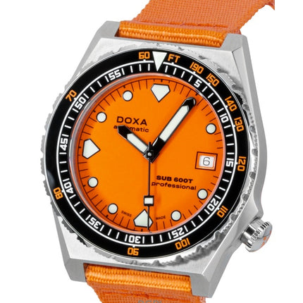 Doxa SUB 600T Professional Orange Dial Automatic Diver's 861.10.351.21-N 600M Men's Watch