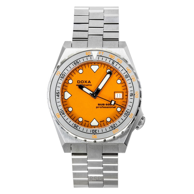 Doxa SUB 600T Professional Orange Dial Automatic Diver's 862.10.351.10 600M Men's Watch With Extra Straps