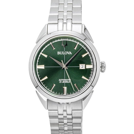 Bulova Sutton Stainless Steel Green Dial Automatic 96B424 Men's Watch