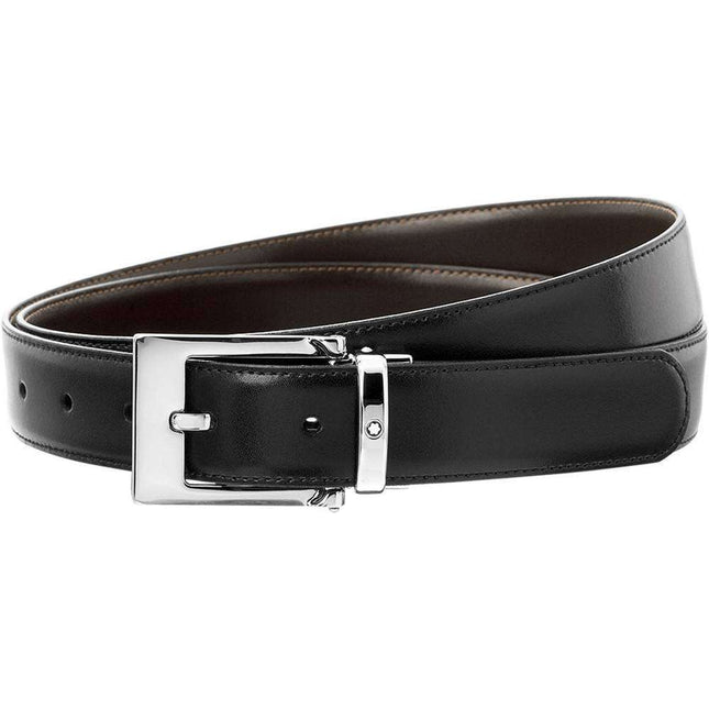Montblanc-Lea 9774 Men's Reversible Black/Brown Leather Belt