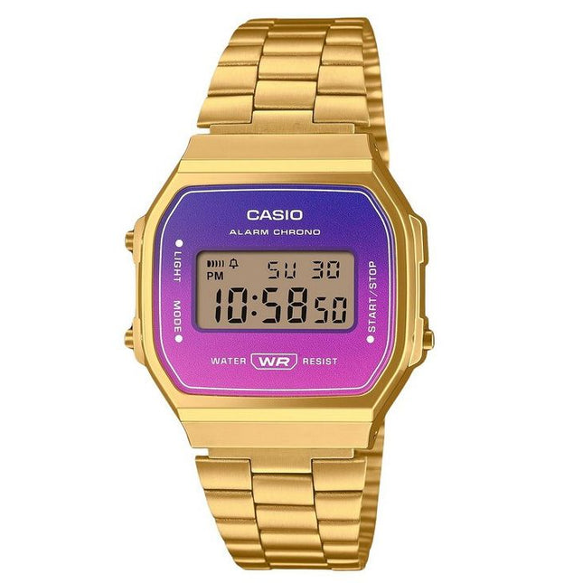 Casio Vintage Digital Gold Tone Stainless Steel Bracelet Quartz A168WERG-2A Unisex Watch