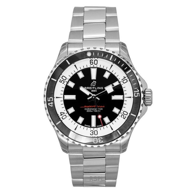 Breitling Superocean Stainless Steel Black Dial Automatic Diver's A17375211B1A1 300M Men's Watch