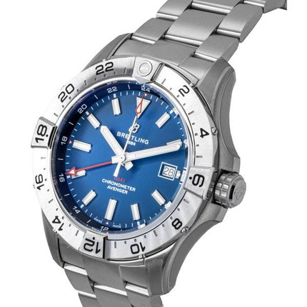 Breitling Avenger GMT Stainless Steel Blue Dial Automatic Diver's A32320101C1A1 300M Men's Watch