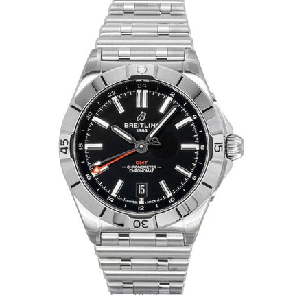 Breitling Chronomat GMT Stainless Steel Black Dial Automatic Diver's A32398101B1A1 200M Men's Watch