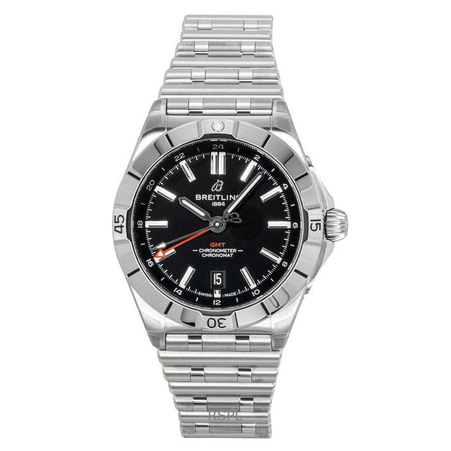 Breitling Chronomat GMT Stainless Steel Black Dial Automatic Diver's A32398101B1A1 200M Men's Watch