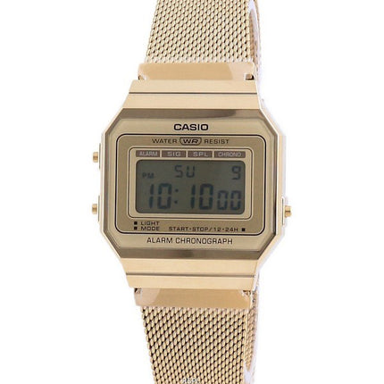 Casio Youth Vintage Gold Tone Stainless Steel Digital A700WMG-9A Unisex Watch