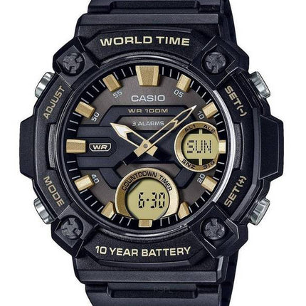 Casio Youth Analog Digital Resin Black Dial Quartz AEQ-120W-9AV AEQ120W-9 100M Mens Watch