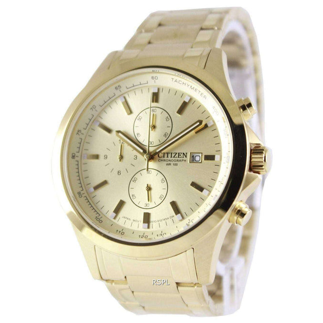 Citizen Chronograph Gold Dial Quartz AN3512-54P Mens Watch