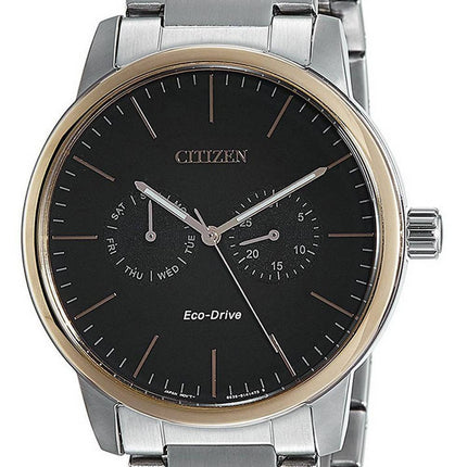 Citizen Black Dial Stainless Steel Quartz AO9044-51E Mens Watch