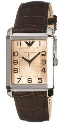 Emporio Armani Classic Champagne Rectangular Dial AR0491 Womens Watch