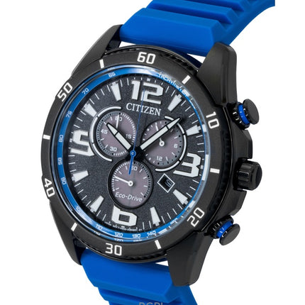 Citizen Brycen Chronograph Silicone Strap Black Dial Eco-Drive AT2586-05E 100M Men's Watch