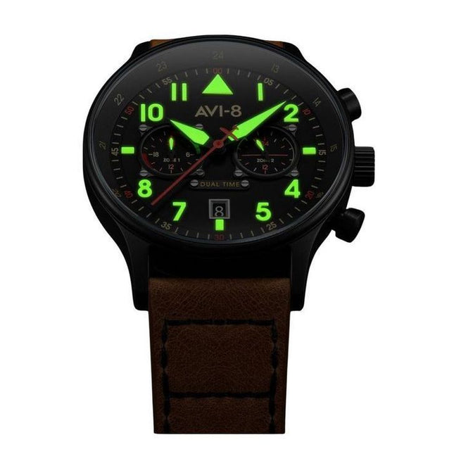 AVI-8 Hawker Hurricane Carey Dual Time Debden Black Dial Quartz AV-4088-03 Men's Watch