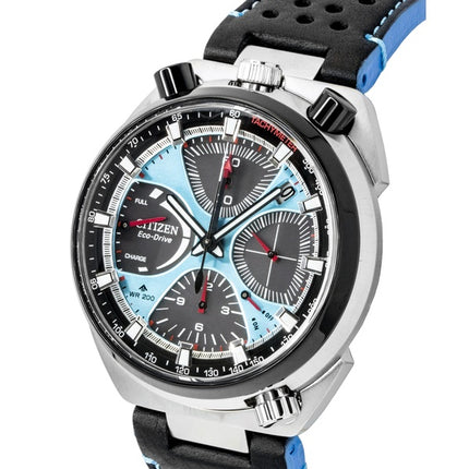 Citizen Promaster Limited Edition Chronograph Leather Strap Blue Dial Eco-Drive Diver's AV0106-01L 200M Men's Watch