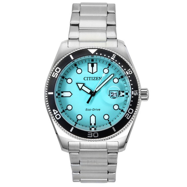 Citizen Marine Stainless Steel Turquoise Dial Eco-Drive AW1760-81W 100M Men's Watch