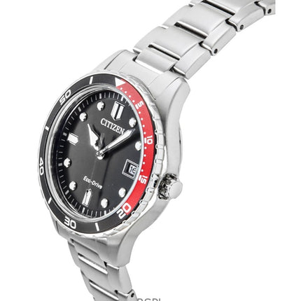 Citizen Eco-Drive Stainless Steel Black Dial AW1820-81E 100M Unisex Watch