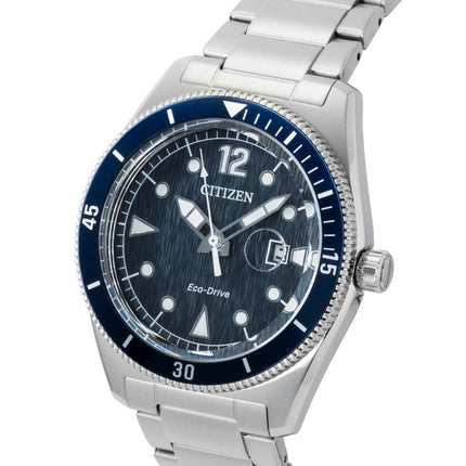 Citizen Eco-Drive Stainless Steel Blue Dial Solar AW1881-52L 100M Men's Watch
