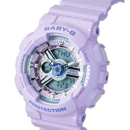 Casio Baby-G Analog Digital Resin Strap Purple Dial Quartz BA-110MC-6A 100M Women's Watch