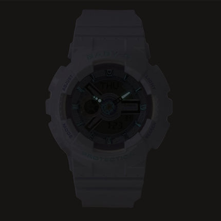 Casio Baby-G Analog Digital Resin Strap White Dial Quartz BA-110MC-7A 100M Women's Watch