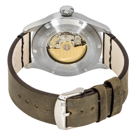 Bauhaus Aviation Leather Strap Beige Dial Automatic 27565 Men's Watch