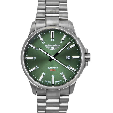 Bauhaus Aviation Titanium Dark Green Dial Automatic 2864M4 100M Men's Watch