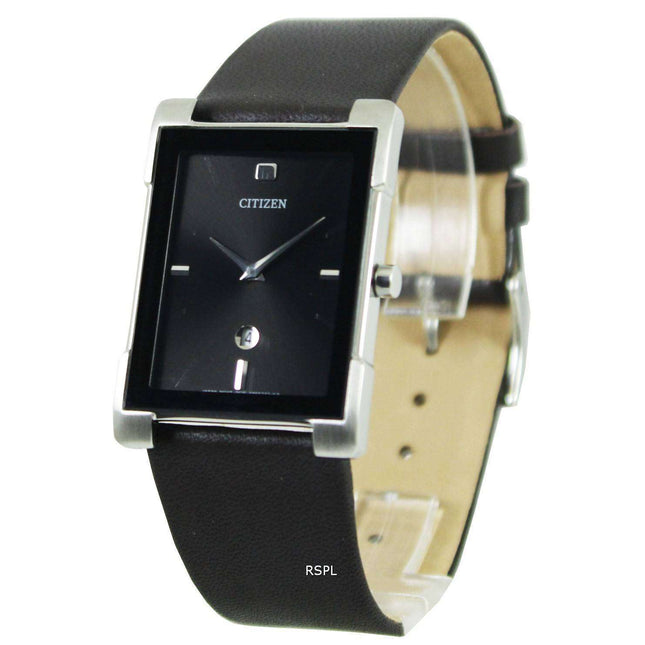 Citizen Quartz Black Dial Leather Strap BG5080-05E Womens Watch