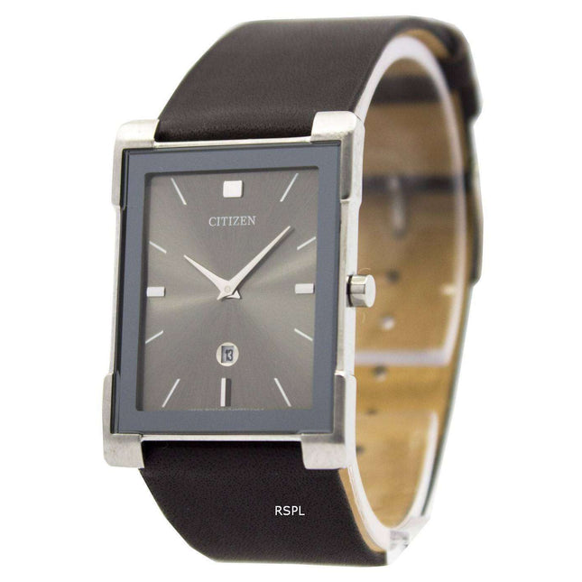 Citizen Quartz Slim Black Leather BG5080-05H Womens Watch